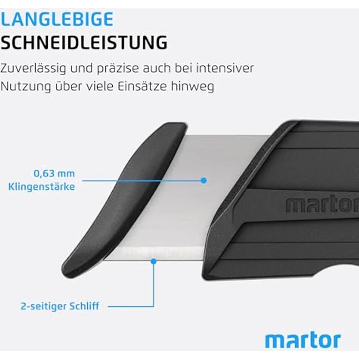 MARTOR SECUMAX-KLINGE 3770, Ersatzklinge aus Stahl und Kunststoff, 58 mm lang, 10 Stück im Klingendöschen – Bild 5