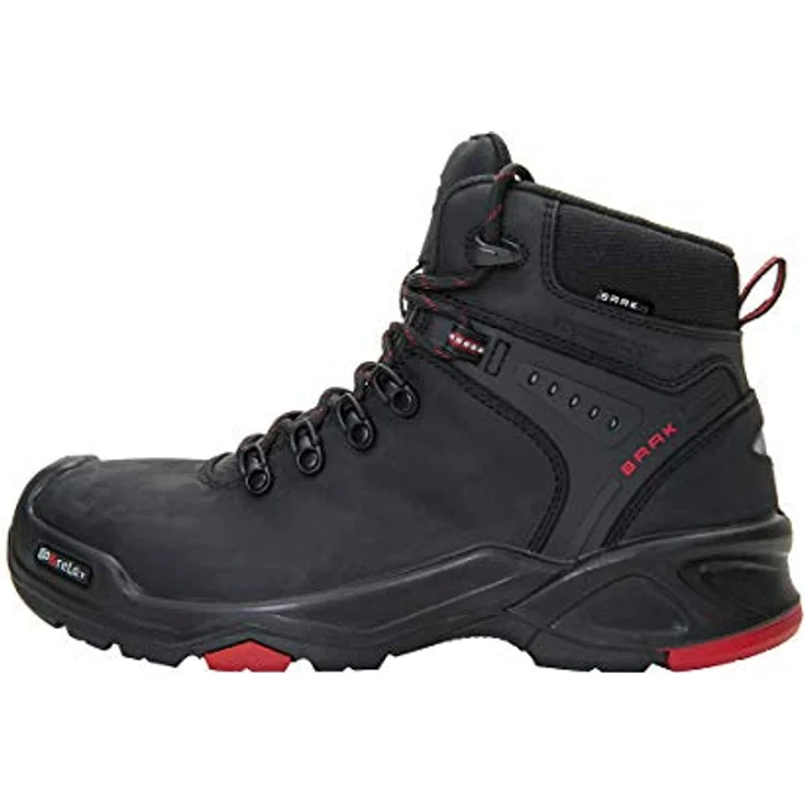 Baak Sicherheitsstiefel Bailey Gr.44 schwarz/rot Leder S3 SRC HRO WR EN20345 mit Stahl-Flexkappe und Kevlar Zwischensohle – Bild 2