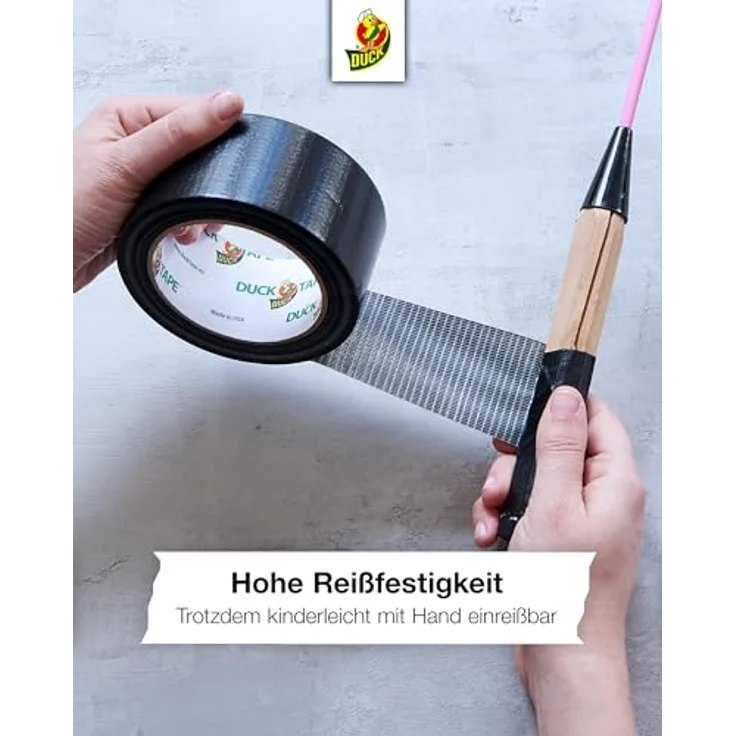 Duck Tape Original Panzertape, starkes Gewebeband zum Reparieren und Bündeln, 50 mm x 5 m, Schwarz – Bild 5