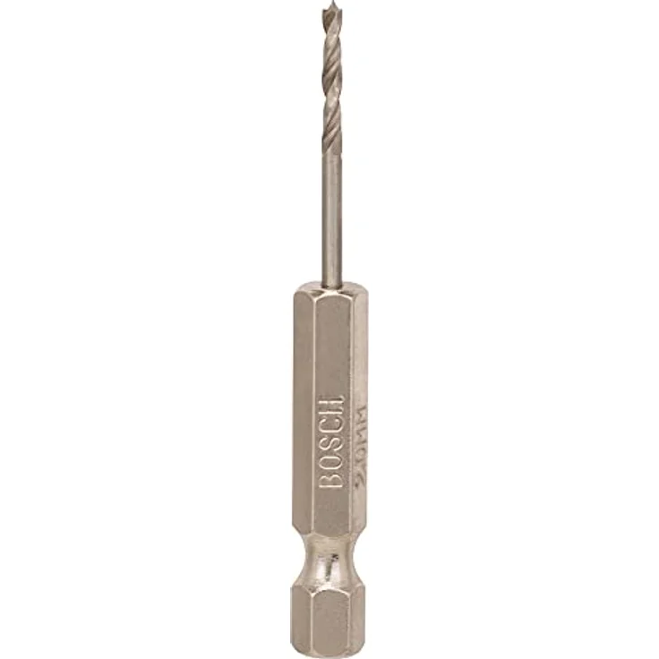 Bosch Holzspiralbohrer 1/4 Zoll-Sechskantschaft Ø 2 mm x 62 mm, präziser HSS Bohrer für Weich- und Hartholz, mit Zentrierspitze und ausrissfreien Vorschneidern – Bild 1