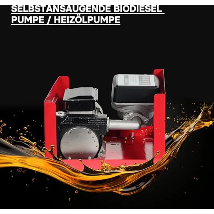 WilTec - Bio Dieselpumpe Heizölpumpe selbstansaugend 230V-750W 80l-min automatische Pistole Umfüllpumpe – Bild 7