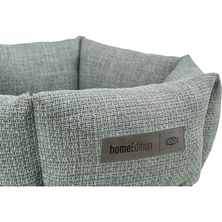 TRIXIE Hundebett rund Viviana ø 50 cm, blau-grau – Kuschelbett mit Samtbezug, integriertes Kissen, rutschfester Boden, waschbar, für kleine Hunde - 37546 – Bild 4