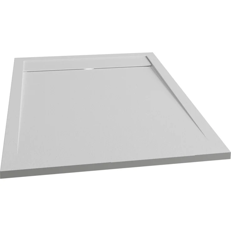 Schulte Duschwanne Lineastone Extraflach, Rechteck 150 cm x 90 cm, Weiß, rutschhemmend, Mineralguss