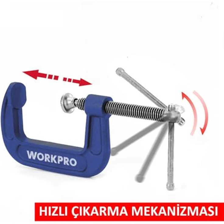 WorkPro Schraubzwinge, ideal für Holz- und Metallbearbeitung – Bild 4