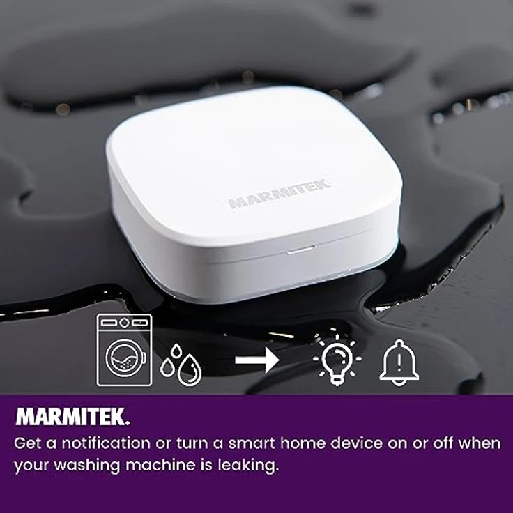 Marmitek Funk-Wassermelder Sense MA Zigbee 3.0, Thermometer + Hygrometer, IP66 wasserbeständig, Weiss – Bild 4