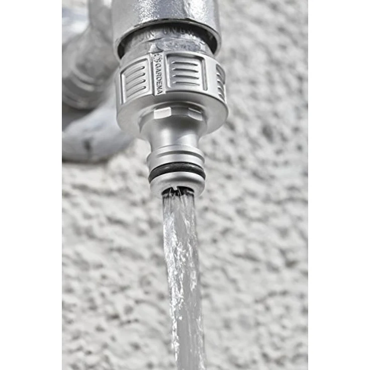 GARDENA Premium Hahnverbinder 26.5 mm (G 3-4 Zoll): Adapter für Wasserhähne, wertiges Metall, spritzfreier Wasserfluss, frostsicher, verpackt (18241-20) – Bild 4