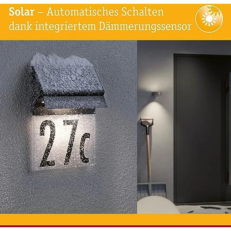 Paulmann Solar LED Hausnummernleuchte IP44 3000K 14lm Schwarz – Bild 4