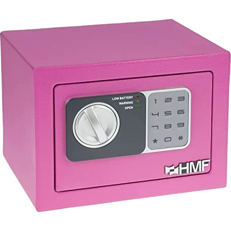 HMF 46126-15 Safe Tresor klein mit Zahlenschloss, Möbeltresor | 23 x 17 x 17 cm | Pink - Preisvergleich – Bild 2