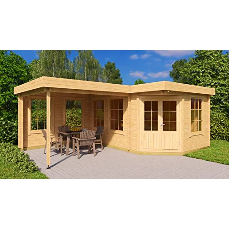 Alpholz Gartenhaus 5-Eck Pepe, BxT: 618x462 cm, großzügiges Vordach, lichtdurchfluteter Innenraum - Preisvergleich – Bild 4