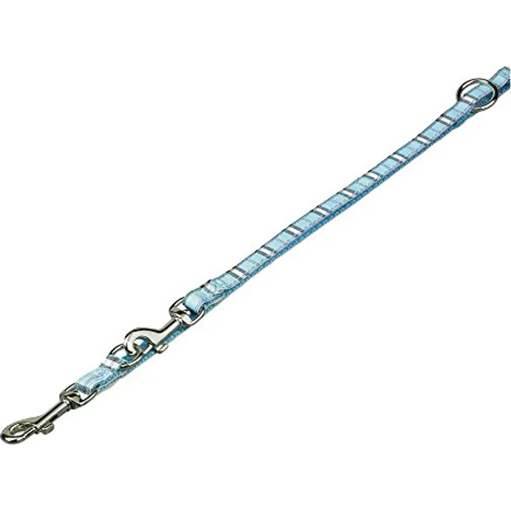 Nobby Führleine Tartan, hellblau, 3-fach verstellbar, 200 cm, für kleine Hunde und Welpen – Bild 1