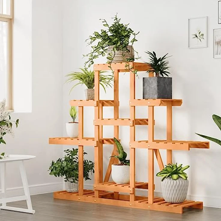 vidaXL Blumenständer, Pflanzständer 110x25x96 cm Massivholz Tanne, langlebig und vielseitig einsetzbar – Bild 3