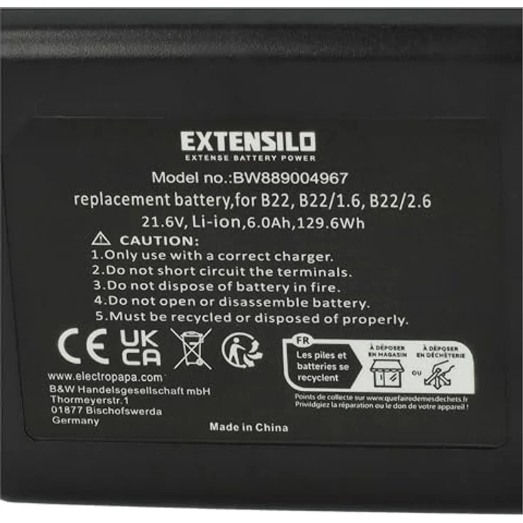 vhbw 3X Akku für Hilti SJD 6-A22, SIW 22T-A, SIW 9-A22, SIW 22T-A 1/2, SIW 6AT-A22, 6000 mAh Li-Ion, 21,6 V, Hochleistungsakku – Bild 5