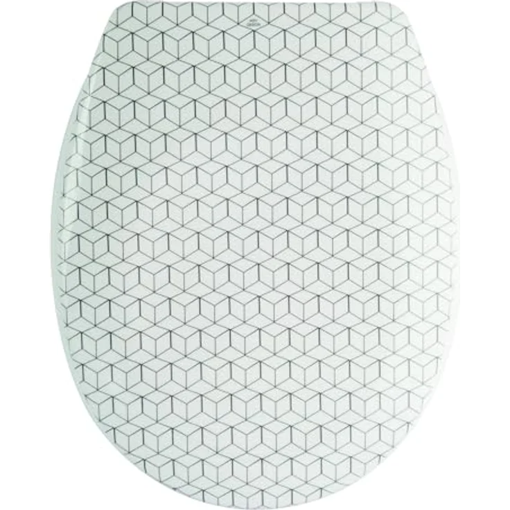 MSV WC-Sitz Mosaik Duroplast Soft-Close, Beige, 45,5 cm x 37 cm, Easy Clean-System, geräuschloses Schließen – Bild 2
