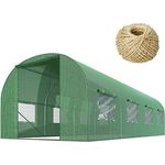 Plonos Foliengewächshaus Gartentunnel Folientunnel Treibhaus Garten 250 x 400 x 200 cm 10m2, Top Qualität, grün