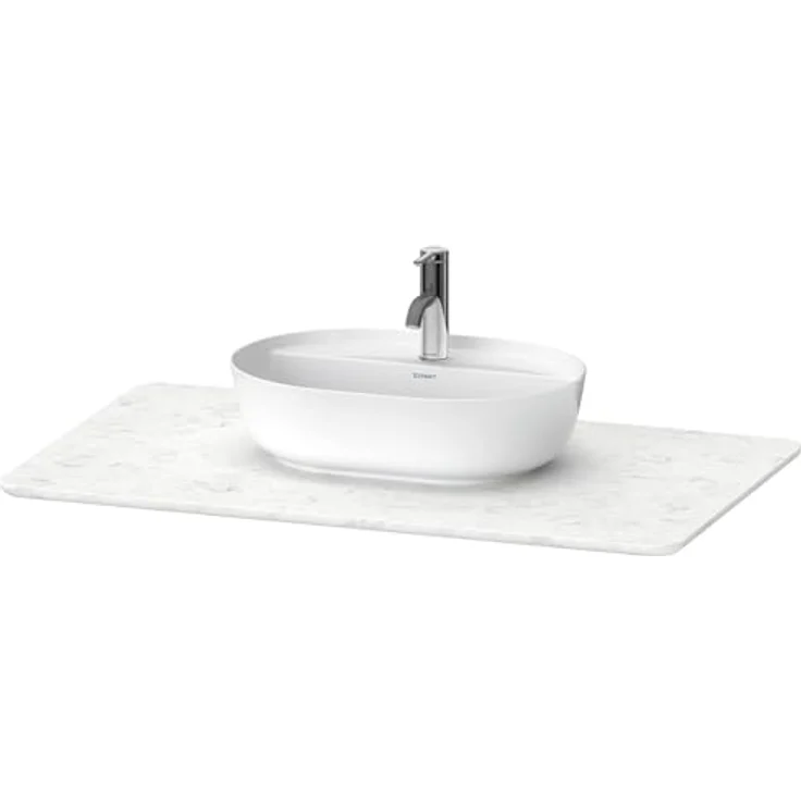 Duravit Luv Quarzsteinkonsole LU9469, 988mm Breite, unempfindlich gegen Feuchtigkeit, Weiß Struktur – Bild 4
