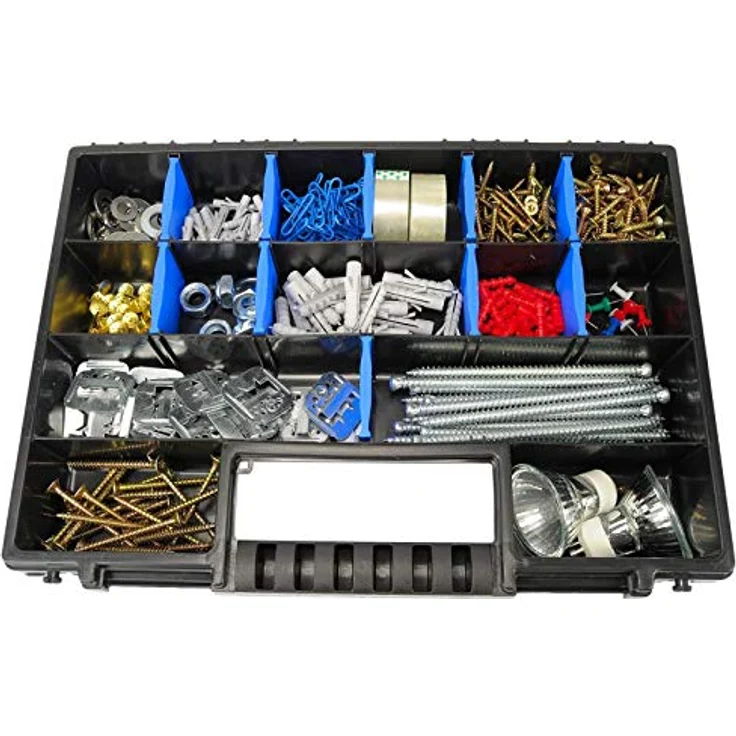 HASKYY Sortimentskoffer Sortimentsbox 2x XL Organizer, Unterteilt und Stapelbar, 345x249x50 mm, Robuster Kunststoff für Kleinteile und Werkzeuge – Bild 3