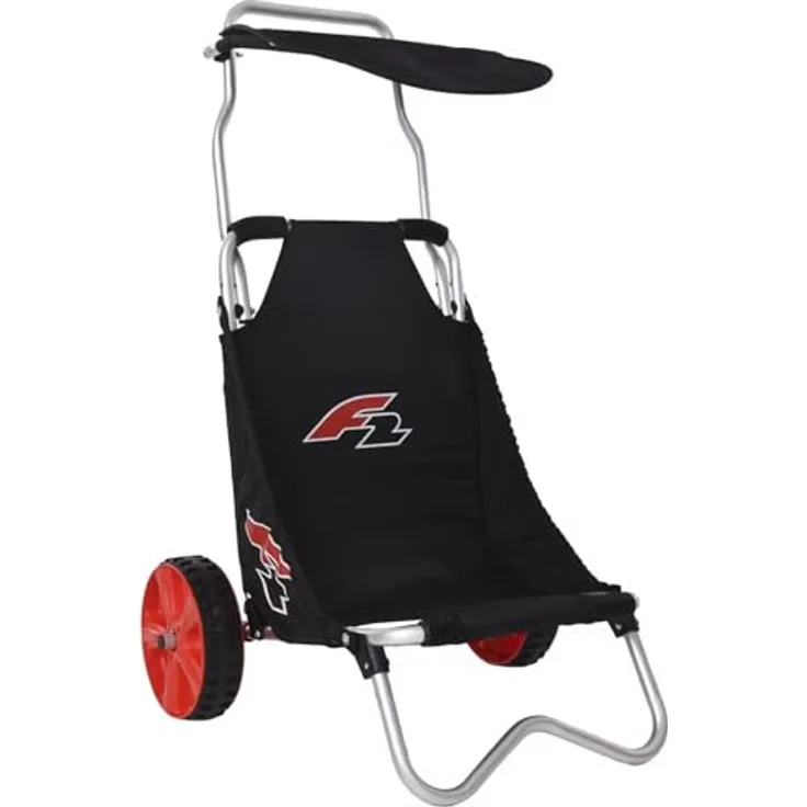 F2 Beach Buggy Deluxe, SUP-Transportwagen mit breiten Rädern, rostfreiem Alurohrrahmen, Nylongewebe-Sitz, schwarz, 2024/25