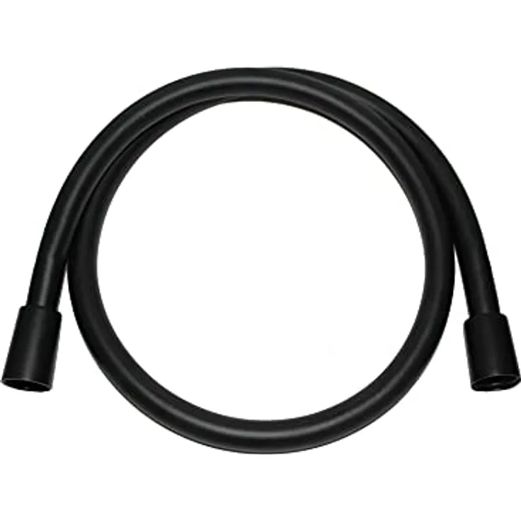 walexo Dusche Duscharmaturen Wandhalterung Deckenhalterung Rund, Schwarz/Matt, 1/2 Zoll Gewinde, inkl. Brauseschlauch (BS-160-S)