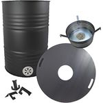 A. Weyck Tools Komplettset Feuertonne 100cm 8mm Feuerplatte Feuerkorb Abstandshalter #1370, Holzkohlegrillset mit 100cm Feuerplatte und hitzefester Beschichtung