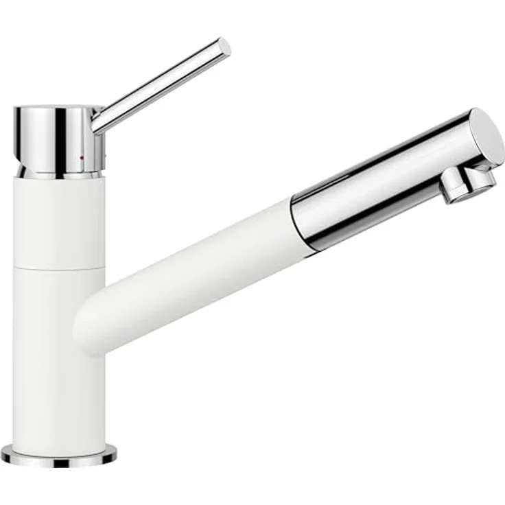 Blanco KANO-S Küchenarmatur Niederdruck mit Schlauchbrause, silgranitweiß/chrom, 120° schwenkbarer Auslauf – Bild 2