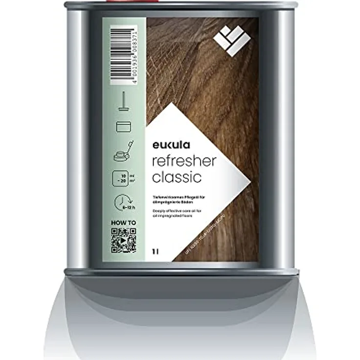 eukula refresher classic 1L farblos | Pflegeöl zur Imprägnierung und Auffrischung imprägniert-geölter und hartwachsgeölter Holzböden, Parkettböden | Holzboden Schutz, Parkettboden Pflege