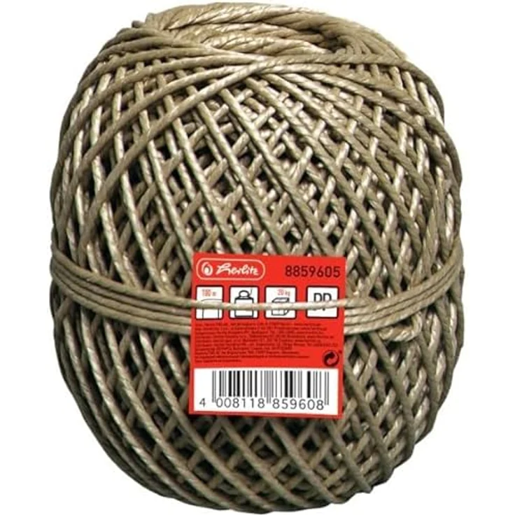 Herlitz 8859605 Bindfaden 100 m, Reißkraft 45 kg, Tragfähigkeit 20 kg, braun – Bild 2