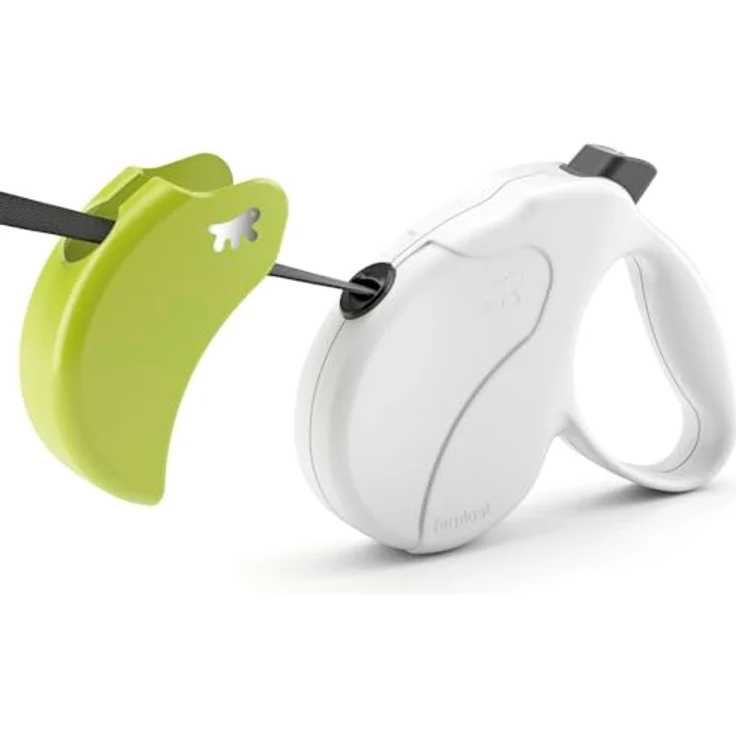 Ferplast Hundeleine Amigo SMALL, Rollleine für kleine Hunde bis 15 kg, max. 5 m Gurtband, ergonomischer Verriegelungs- und Entriegelungsknopf, beige mit hellblauer Abdeckung – Bild 3