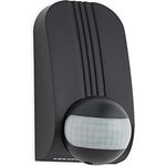 Telefunken - Bewegungsmelder, Bewegungssensor 180°, Reichweite max. 12m, inkl. Zeiteinstellung, inkl. Eckhalterung, max. 2.000 Watt, IP44, Schwarz, 138x71x76mm (LxBxH)