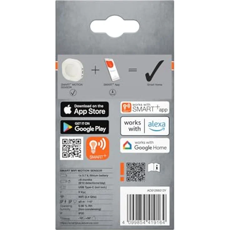 Osram Smart+ Bewegungsmelder, WiFi Sensor für Innen- und Außenbereich, weiß, Bewegungserkennung bis 5 m, wiederaufladbarer Akku, kompatibel mit Amazon Alexa und Google Home – Bild 10