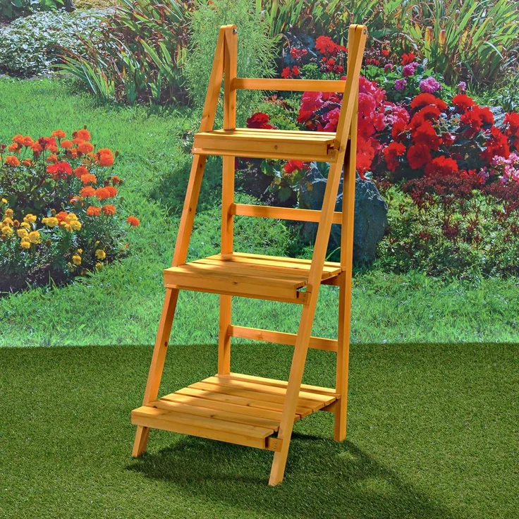 Blumentreppe Blumenregal Blumenständer Pflanzenampel Blumenhocker 3 Etagen – Bild 5