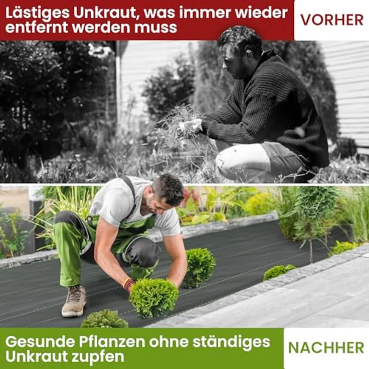 Foxx Unkrautvlies [EXTRA STARK] 2x5 m, reißfestes & wasserdurchlässiges Gartenvlies mit effektiver Unkrautbarriere für Pflanzen & Hochbeete – Bild 3