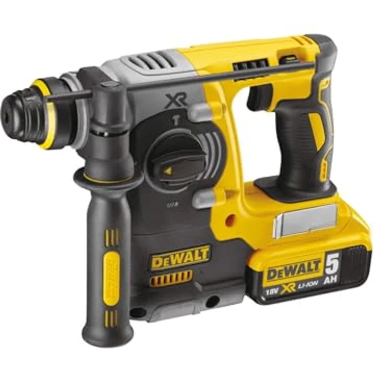 DeWalt SDS-Plus XR Akku-Kombi-Hammer - Schlagbohrmaschine (18V, 5h bürstenlos, 24mm, ideal für Bohranker-Befestigungslöcher, Vibrationsreduzierung, inkl. 2x Akkus, System-Schnellladegerät), DCH273P2T – Bild 3