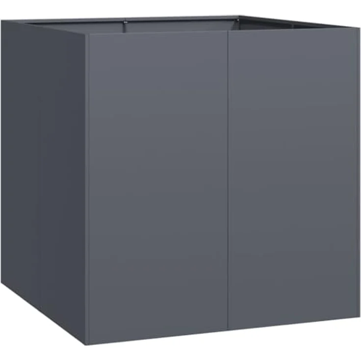vidaXL Pflanzgefäß Anthrazit 80x80x80 cm Stahl, Pflanzschale mit viel Platz, erhöhte Stabilität und modernem Design – Bild 1