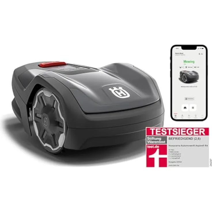Husqvarna Automower Aspire R4, Rasenmähroboter für 400 m², Akku, App-Steuerung, Frostwächter, Wetter-Timer