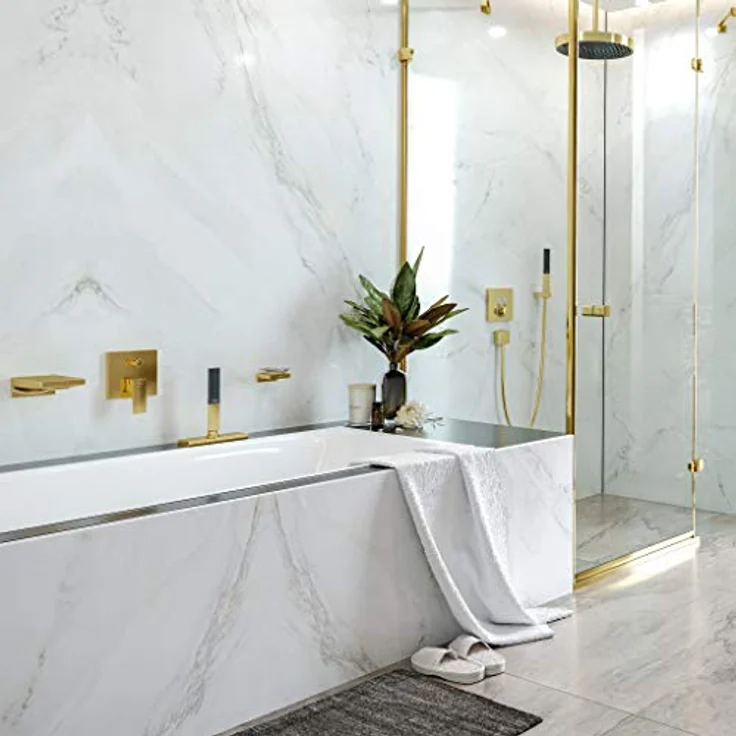 hansgrohe Wannenarmatur Metropol, Unterputz Einhebel-Wannenmischer, Polished Gold Optik, Umsteller für Duschkopf, Durchflussmenge 21/28 l/min – Bild 2