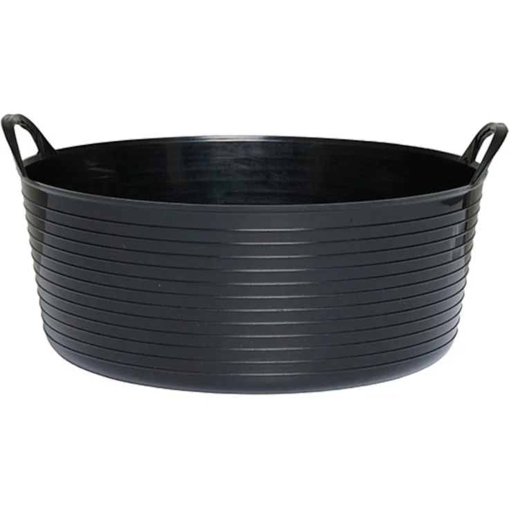 Horse Guard Futterbehälter niedriger Futtereimer, schwarz - 16 Liter, ideal für Pferde- und Nutztierfütterung