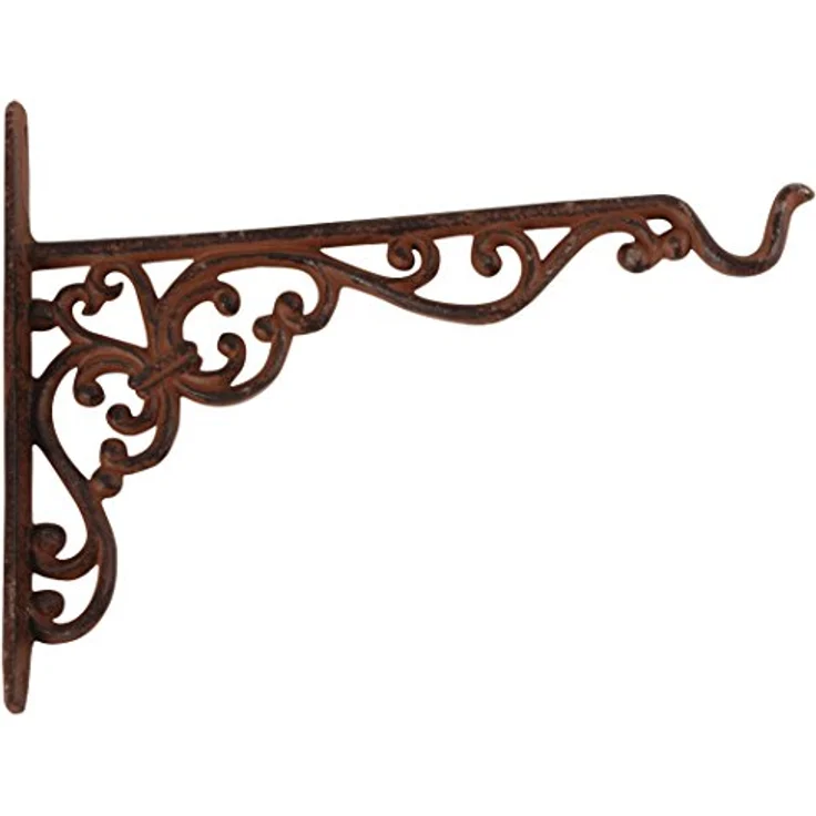 Esschert Design Wandhaken, Blumenhaken für Blumenampel, Hängekörbe, Größe M, ca. 25 cm x 2,4 cm x 19 cm – Bild 2