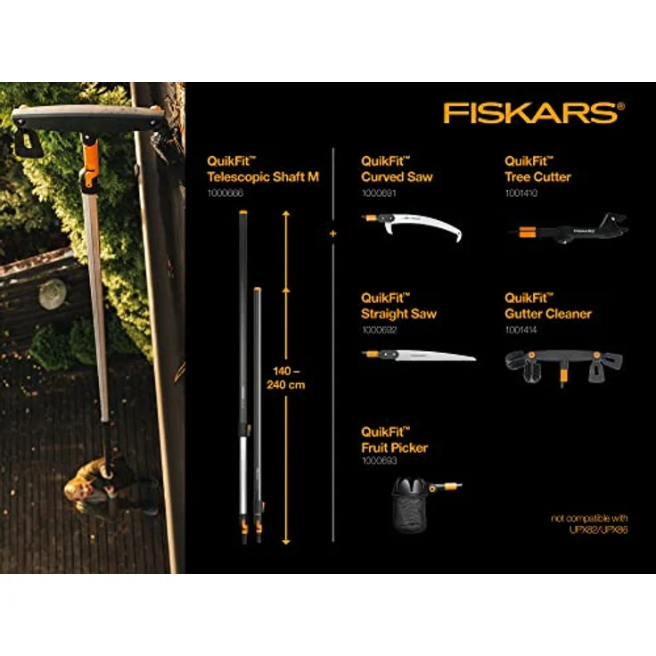 Fiskars QuikFit Amboss-Baumschere für trockenes und hartes Holz bis Durchmesser 3,2 cm, Gerätekopf, Stahl-Kunststoff, Schwarz-Orange, 1001410 – Bild 5