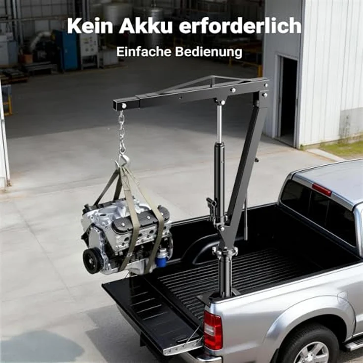 Wiltec Pickup Kran, hydraulischer Ladekran 1800 mm, 900 kg Traglast, 360° drehbar, Werkstattbodenmontage – Bild 7