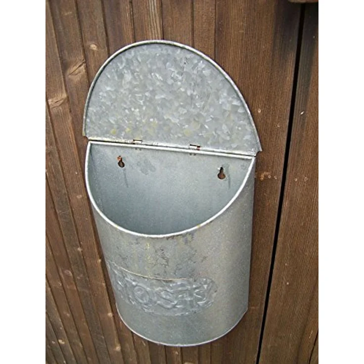 Dekorativer, praktischer Briefkasten Postkasten Eisen verzinkt grau – Bild 3