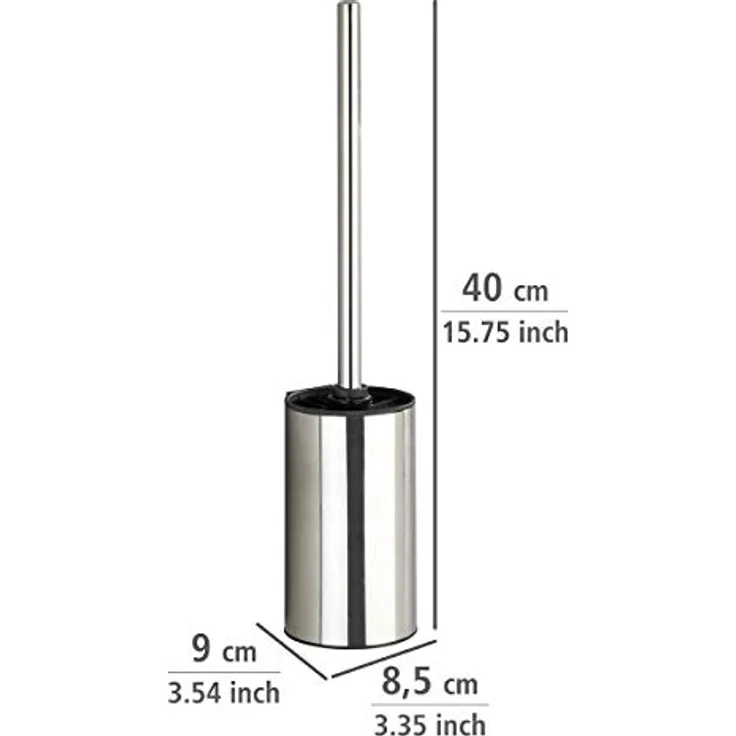 WENKO Turbo-Loc® Edelstahl WC-Garnitur Detroit, Wand WC-Garnitur ohne Bohren, Anbringung mit Spezial-Klebepad, inkl. WC-Bürste, glänzend – Bild 5