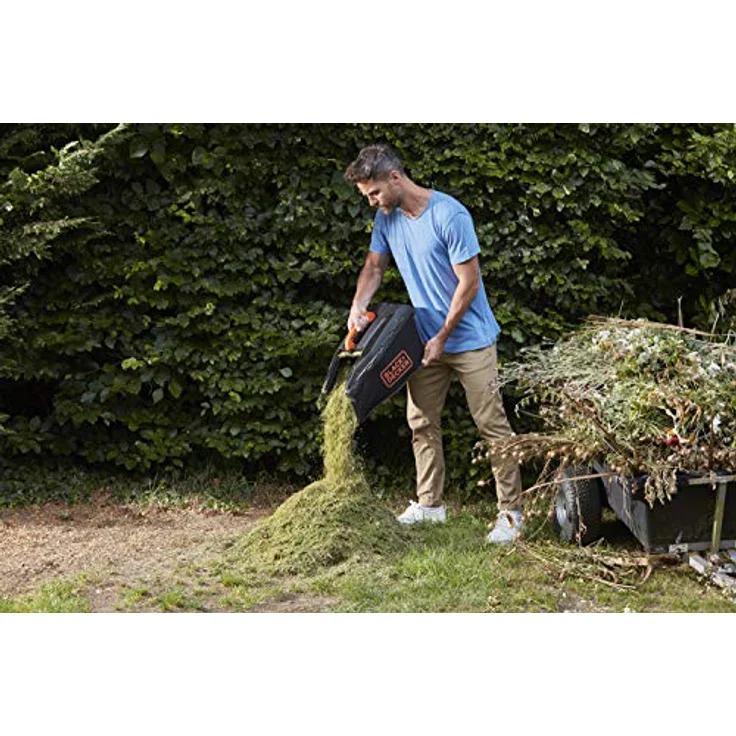 Black+Decker Akku-Rasenmäher BCMW3336L2 (36V, 2.5Ah, 33 cm Schnittbreite, für mittlere Rasenflächen bis 500 m², 5-fache Höhenverstellung, inkl. 2 Akkus, Ladegerät, 35l Fangkorb), Orange-Schwarz - BCMW3336L2-QW – Bild 6