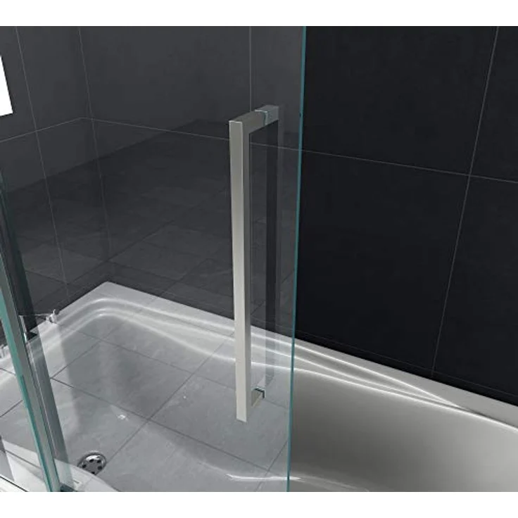 Glasdeals DOZE Schiebetür Badewannenaufsatz Duschtrennwand, 120 x 150 cm, 6 mm ESG Sicherheitsglas, rahmenlos, hochwertiges Edelstahl-Rollensystem – Bild 7