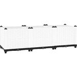 vidaXL Hochbeet, Kräuterbeet Gemüsebeet zum Selber Bauen, Blumenkasten im Rattan-Look, Pflanzkasten für Garten Terrasse Balkon, Polypropylen