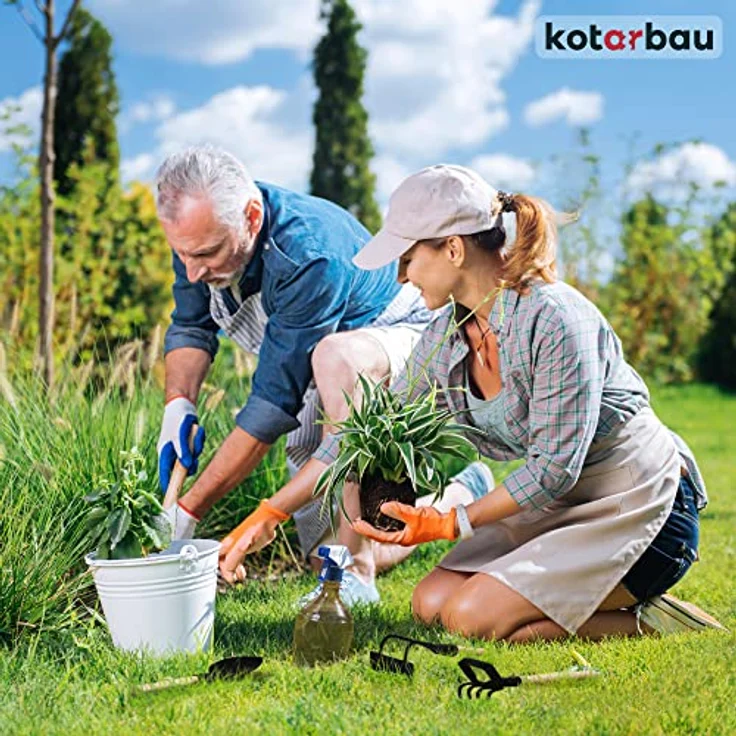 KOTARBAU® Gartenwerkzeug Satz 6tlg. Mini Gärtnerwerkzeug Forke Grubber Rechen Hacken Spaten Doppelhacke für Gartenpflege Gartengeräte zum Lockern Garten Werkzeugset Handwerkzeuge – Bild 3