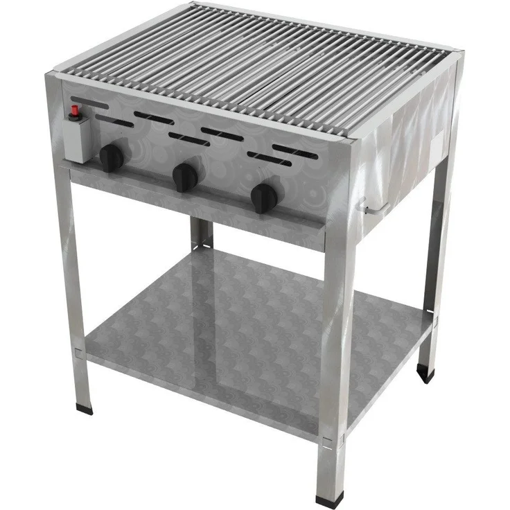 ChattenGlut Gasgrill ChattenGlut Gastrobräter 13,5kW mit Einzelne Edelstahlstäbe als Rost, BxTxH: 650x530x800 cm, Edelstahl Design