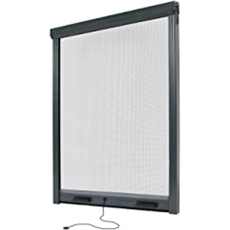 AvosDim.com Insektenschutzrollo Aluminium für Fenster - Anthrazitgrau, B150x H 230 cm - Fiberglas Fliegengitternetz – Bild 2