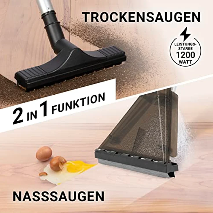 N8WERK Sprüh- und Waschsauger Deep Clean mit Sprühfunktion für Tiefenreinigung | Nass-& Trockensauger für Polster, Teppiche, Hartböden | Inkl. Hepa Filter, Reinigungsmittel, Dual Tank System – Bild 3