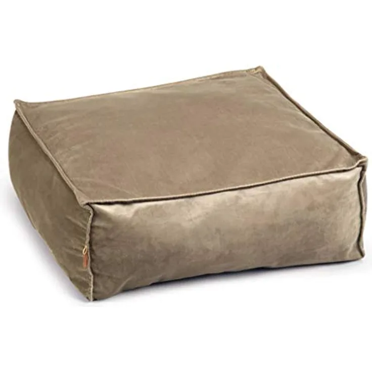 Designed by Lotte DBL Velveti, Liegekissen Katze, Samt, grau, 50x50x20