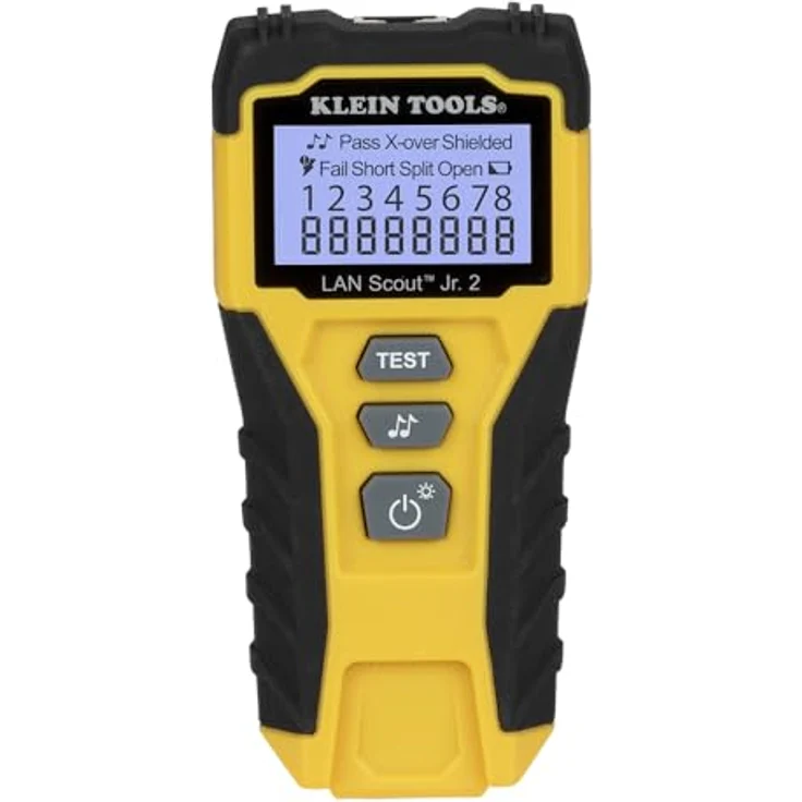 Klein Tools LAN Scout Junior 2, Multimeter und Kabeltester für CAT 5e/6/6A mit beleuchtetem Display und intuitiver Benutzeroberfläche – Bild 2